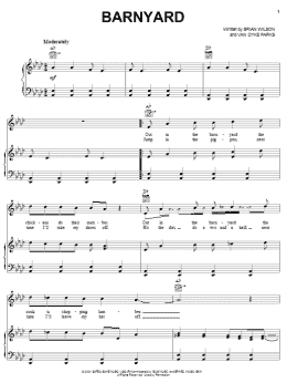 page one of Barnyard (Piano, Vocal & Guitar Chords (Right-Hand Melody))