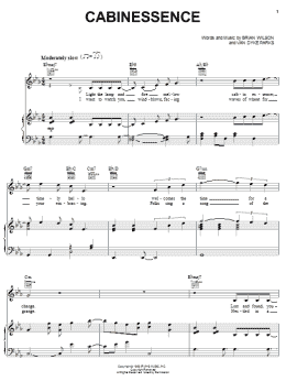page one of Cabinessence (Piano, Vocal & Guitar Chords (Right-Hand Melody))