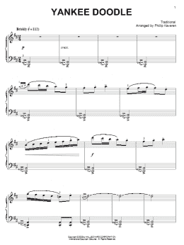 page one of Yankee Doodle (arr. Phillip Keveren) (Piano Solo)