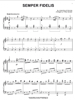page one of Semper Fidelis (arr. Phillip Keveren) (Piano Solo)