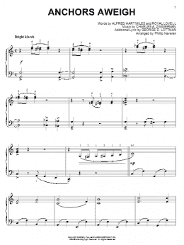 page one of Anchors Aweigh (arr. Phillip Keveren) (Piano Solo)
