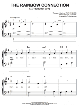page one of The Rainbow Connection (arr. Phillip Keveren) (Big Note Piano)