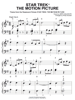 page one of Star Trek The Motion Picture (arr. Phillip Keveren) (Big Note Piano)