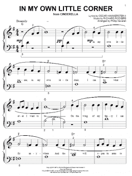 page one of In My Own Little Corner (from Cinderella) (arr. Phillip Keveren) (Big Note Piano)