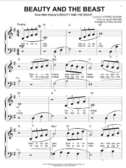 page one of Beauty And The Beast (arr. Phillip Keveren) (Big Note Piano)