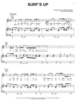 page one of Surf's Up (Piano, Vocal & Guitar Chords (Right-Hand Melody))