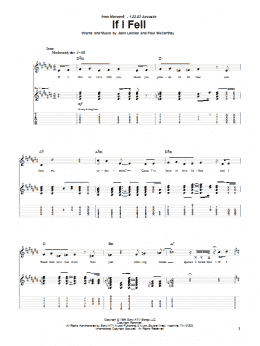 page one of If I Fell (Guitar Tab)