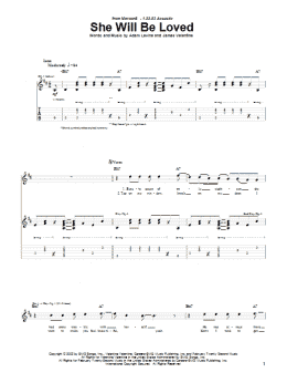 page one of She Will Be Loved (Guitar Tab)