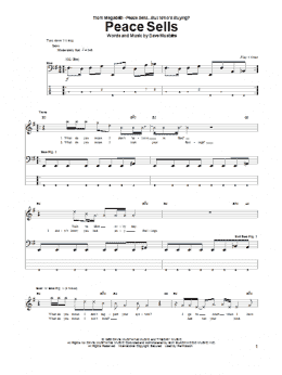 page one of Peace Sells (Bass Guitar Tab)