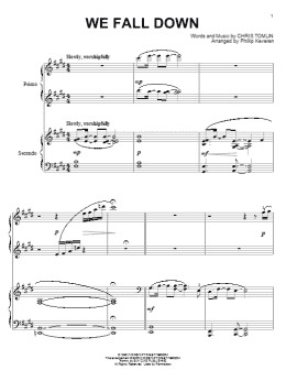 page one of We Fall Down (arr. Phillip Keveren) (Piano Duet)