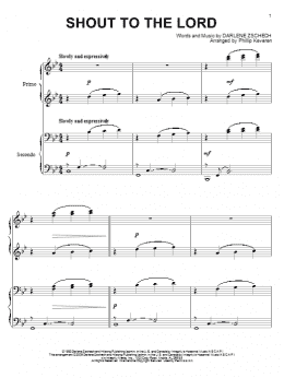 page one of Shout To The Lord (arr. Phillip Keveren) (Piano Duet)