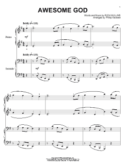 page one of Awesome God (arr. Phillip Keveren) (Piano Duet)