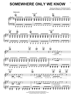 page one of Somewhere Only We Know (Piano, Vocal & Guitar Chords (Right-Hand Melody))