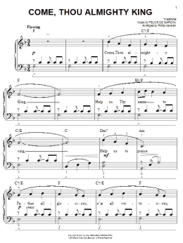 page one of Come, Thou Almighty King (arr. Phillip Keveren) (Easy Piano)