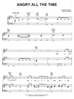 page one of Angry All The Time (Piano, Vocal & Guitar Chords (Right-Hand Melody))