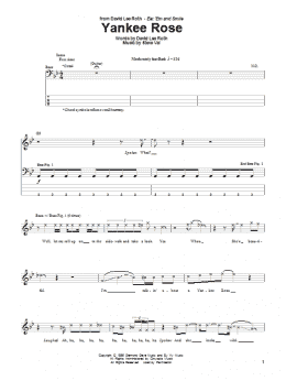 page one of Yankee Rose (Bass Guitar Tab)