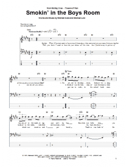 page one of Smokin' In The Boys Room (Bass Guitar Tab)