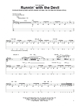 page one of Runnin' With The Devil (Bass Guitar Tab)