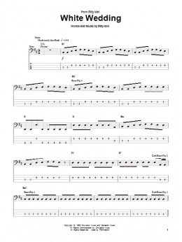 page one of White Wedding (Bass Guitar Tab)