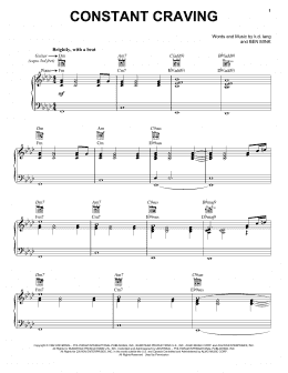 page one of Constant Craving (Piano, Vocal & Guitar Chords (Right-Hand Melody))
