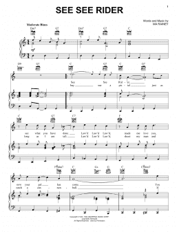 page one of See See Rider (Piano, Vocal & Guitar Chords (Right-Hand Melody))