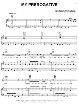 page one of My Prerogative (Piano, Vocal & Guitar Chords (Right-Hand Melody))