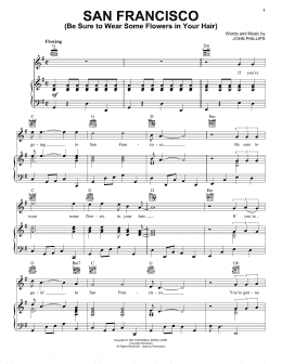 page one of San Francisco (Be Sure To Wear Some Flowers In Your Hair) (Piano, Vocal & Guitar Chords (Right-Hand Melody))