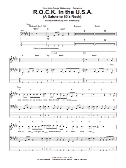 page one of R.O.C.K. In The U.S.A. (A Salute To 60's Rock) (Bass Guitar Tab)
