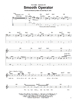 page one of Smooth Operator (Bass Guitar Tab)