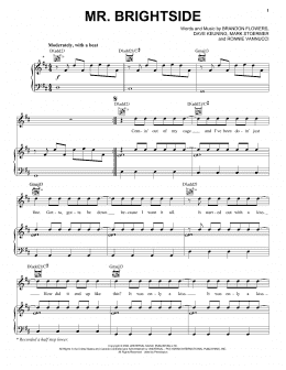 page one of Mr. Brightside (Piano, Vocal & Guitar Chords (Right-Hand Melody))