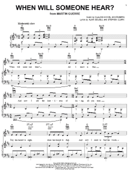 page one of When Will Someone Hear? (Piano, Vocal & Guitar Chords (Right-Hand Melody))