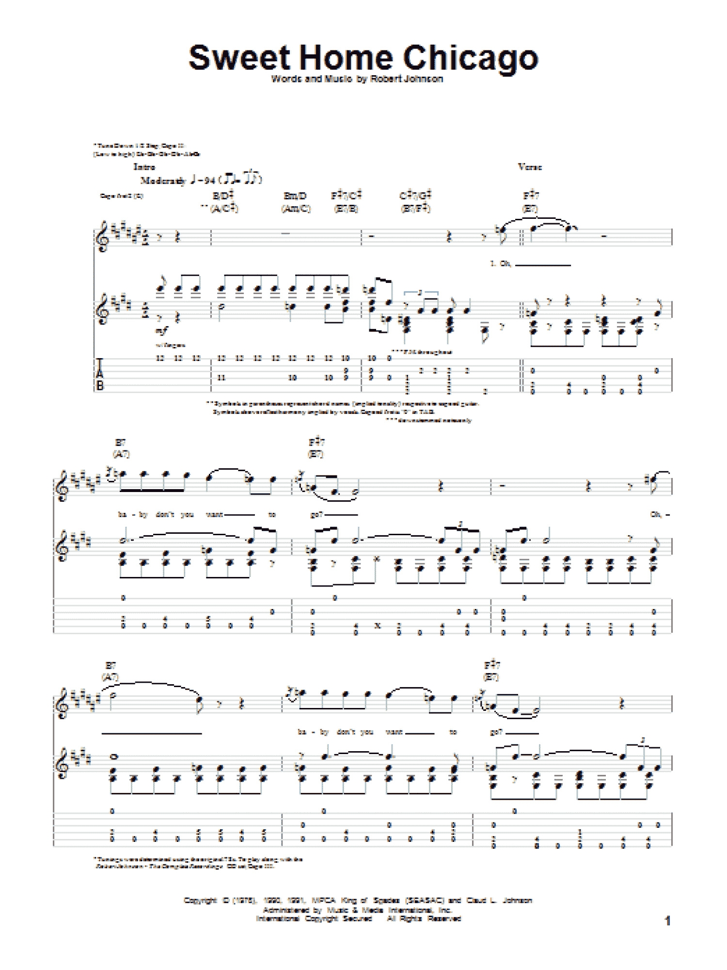 Sweet Home Chicago (Guitar Tab)