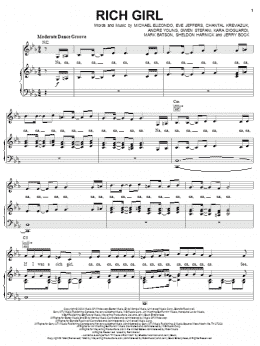 page one of Rich Girl (Piano, Vocal & Guitar Chords (Right-Hand Melody))
