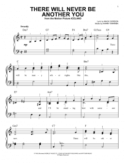 page one of There Will Never Be Another You (Easy Piano)