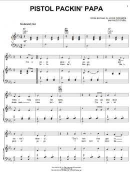 page one of Pistol Packin' Papa (Piano, Vocal & Guitar Chords (Right-Hand Melody))