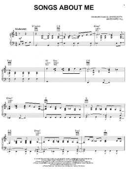 page one of Songs About Me (Piano, Vocal & Guitar Chords (Right-Hand Melody))