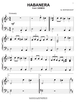 page one of Habanera (from Carmen) (Big Note Piano)