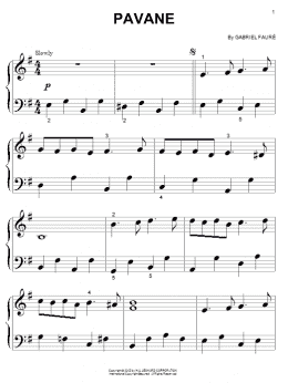 page one of Pavane (Big Note Piano)