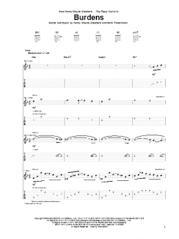 page one of Burdens (Guitar Tab)