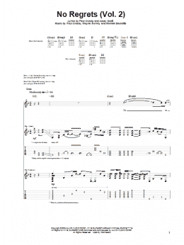 page one of No Regrets (Vol. 2) (Guitar Tab)