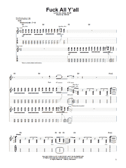 page one of F*** All Y'all (Guitar Tab)
