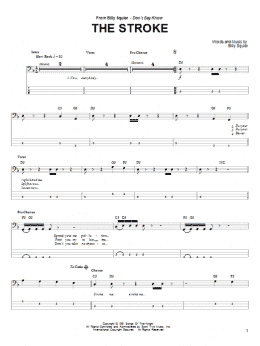 page one of The Stroke (Bass Guitar Tab)