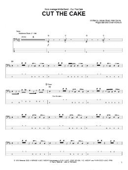 page one of Cut The Cake (Bass Guitar Tab)