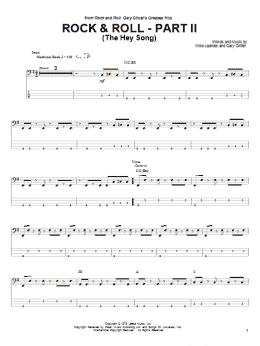 page one of Rock & Roll - Part II (The Hey Song) (Bass Guitar Tab)