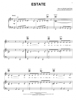 page one of Estate (Piano, Vocal & Guitar Chords (Right-Hand Melody))