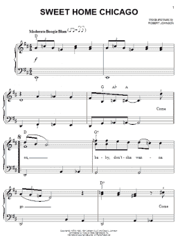 page one of Sweet Home Chicago (Easy Piano)