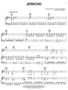 page one of Jericho (Piano, Vocal & Guitar Chords (Right-Hand Melody))