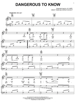 page one of Dangerous To Know (Piano, Vocal & Guitar Chords (Right-Hand Melody))
