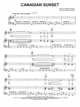 page one of Canadian Sunset (Piano, Vocal & Guitar Chords (Right-Hand Melody))