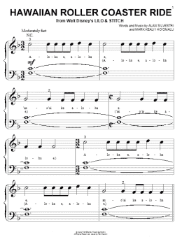 page one of Hawaiian Roller Coaster Ride (from Lilo & Stitch) (Big Note Piano)